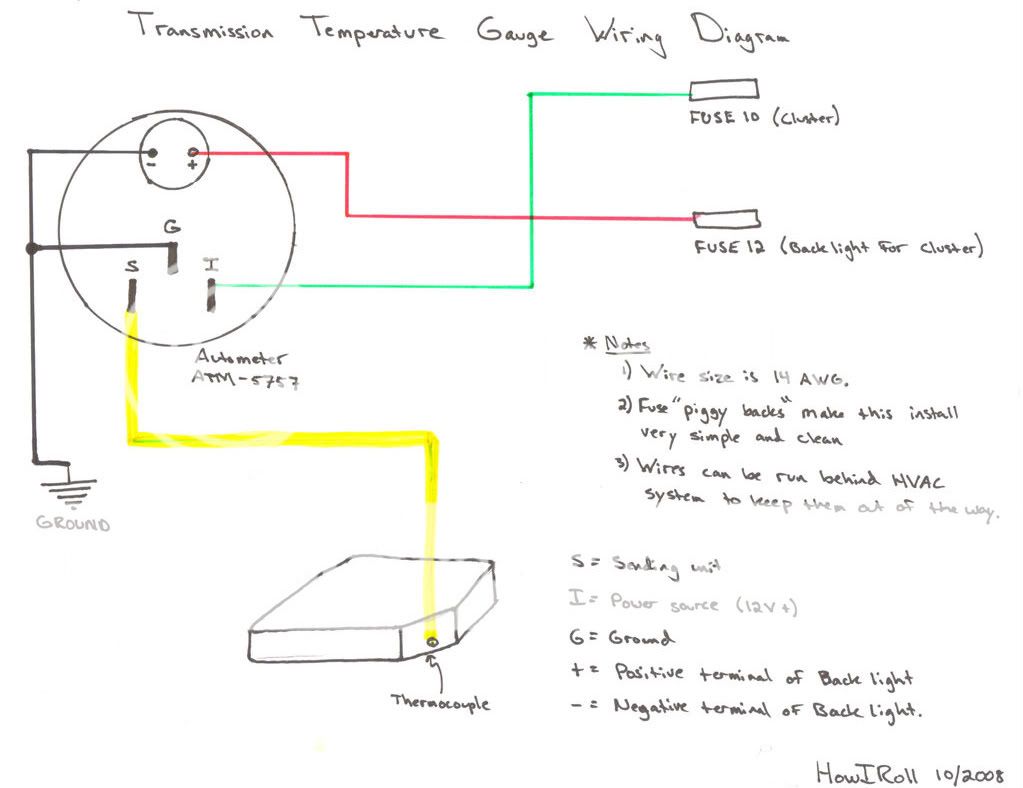 Project HOUSEFUND - TJ Build on the cheap, it's HowIRoll ... auto meter temp gauge wiring diagram 